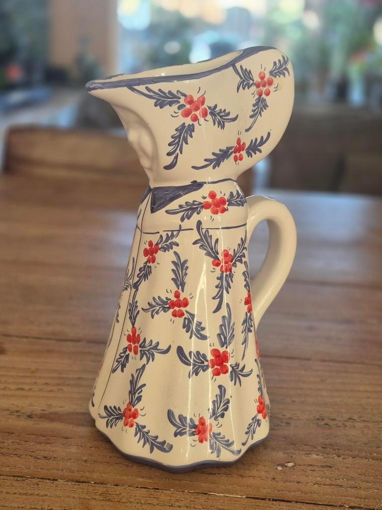 Portugese handgeschilderde kan / bloemenvaas - 25 cm, Ophalen