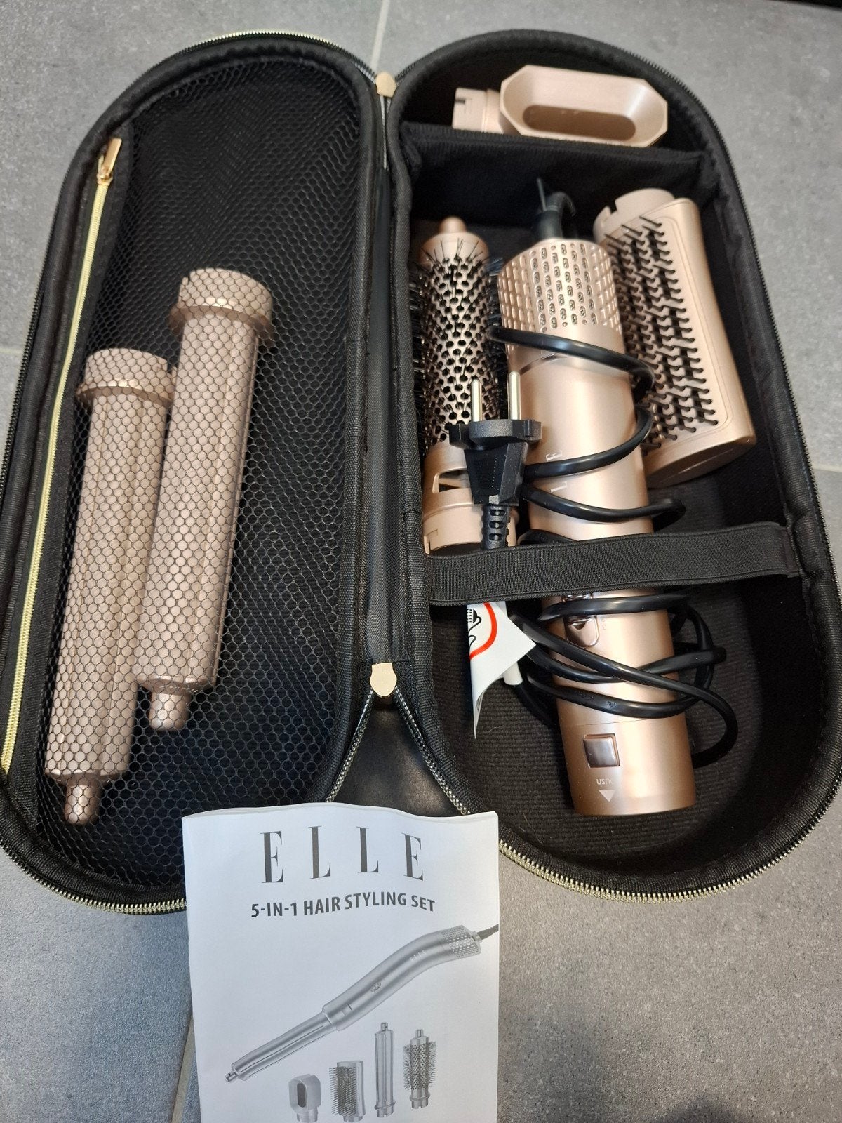 ELLE 5-in-1 Haarstyling Set - Föhn, Krultang, Stijltang, Ophalen of Verzenden, Zo goed als nieuw, Föhn of Haardroger