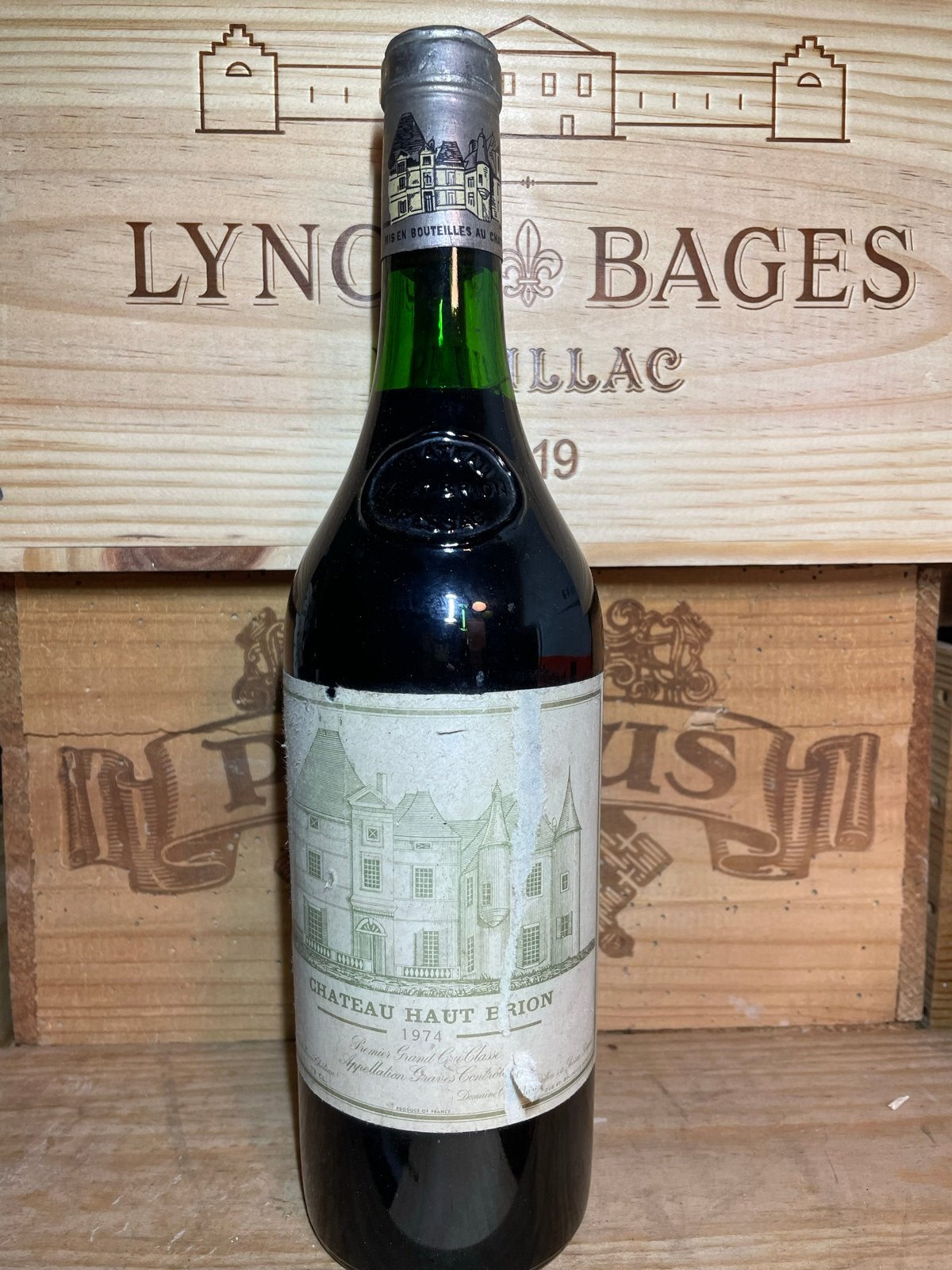 Château Haut Brion 1974 - Premier Grand Cru Classé, Verzamelen, Ophalen of Verzenden, Gebruikt, Frankrijk, Rode wijn