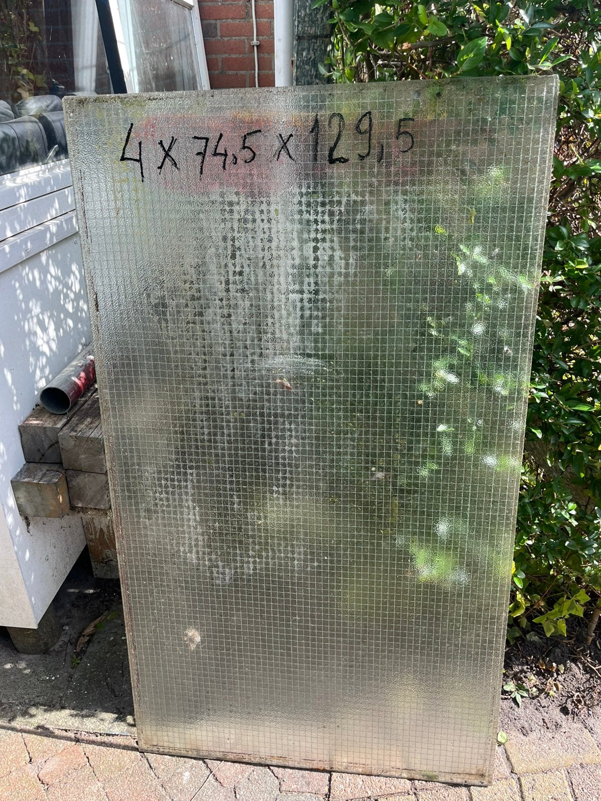 Draadglas 4 x 74,5 x 129,5, Ophalen, Gebruikt, Minder dan 80 cm, 120 tot 160 cm