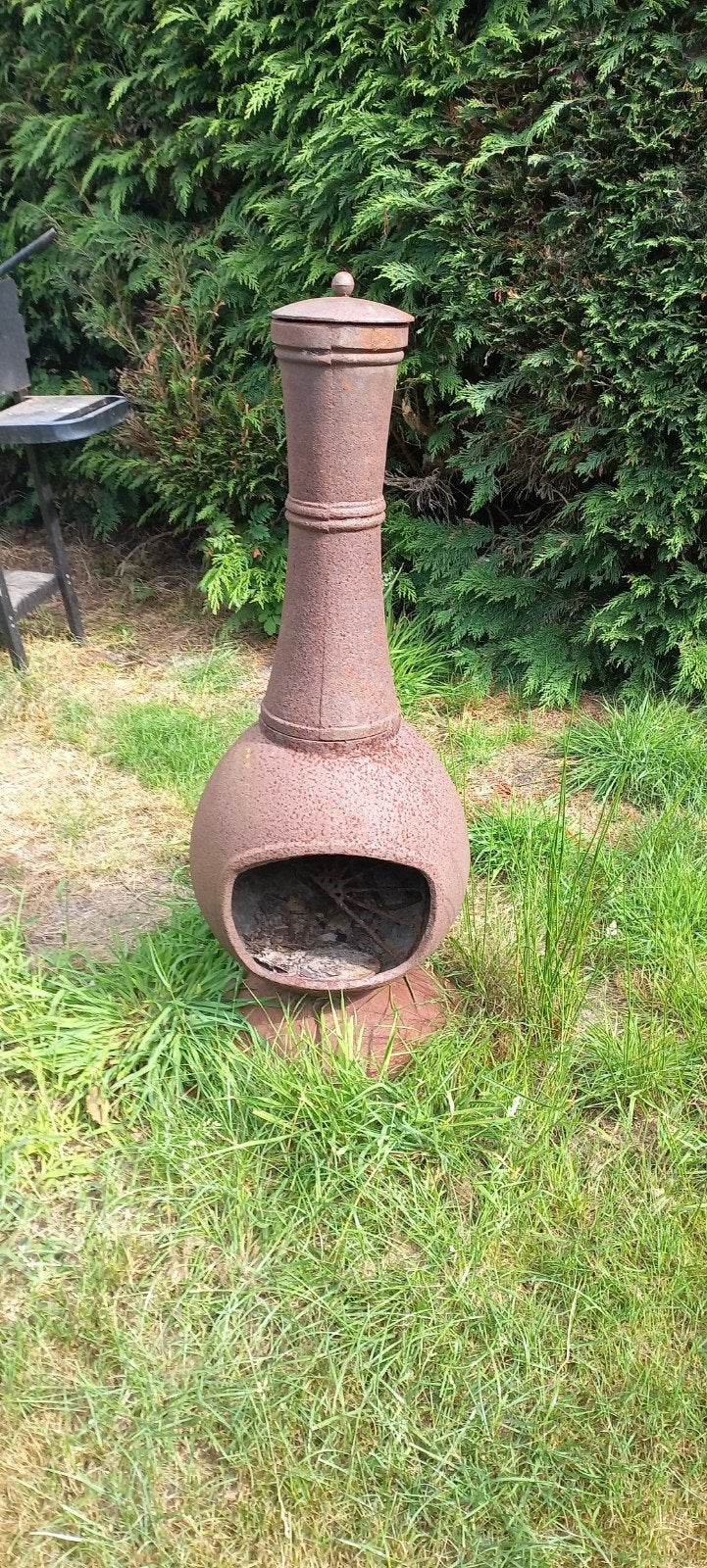 Rustieke gietijzeren vuurkorf / terrashaard, Ophalen, Gebruikt, Vuurkorf