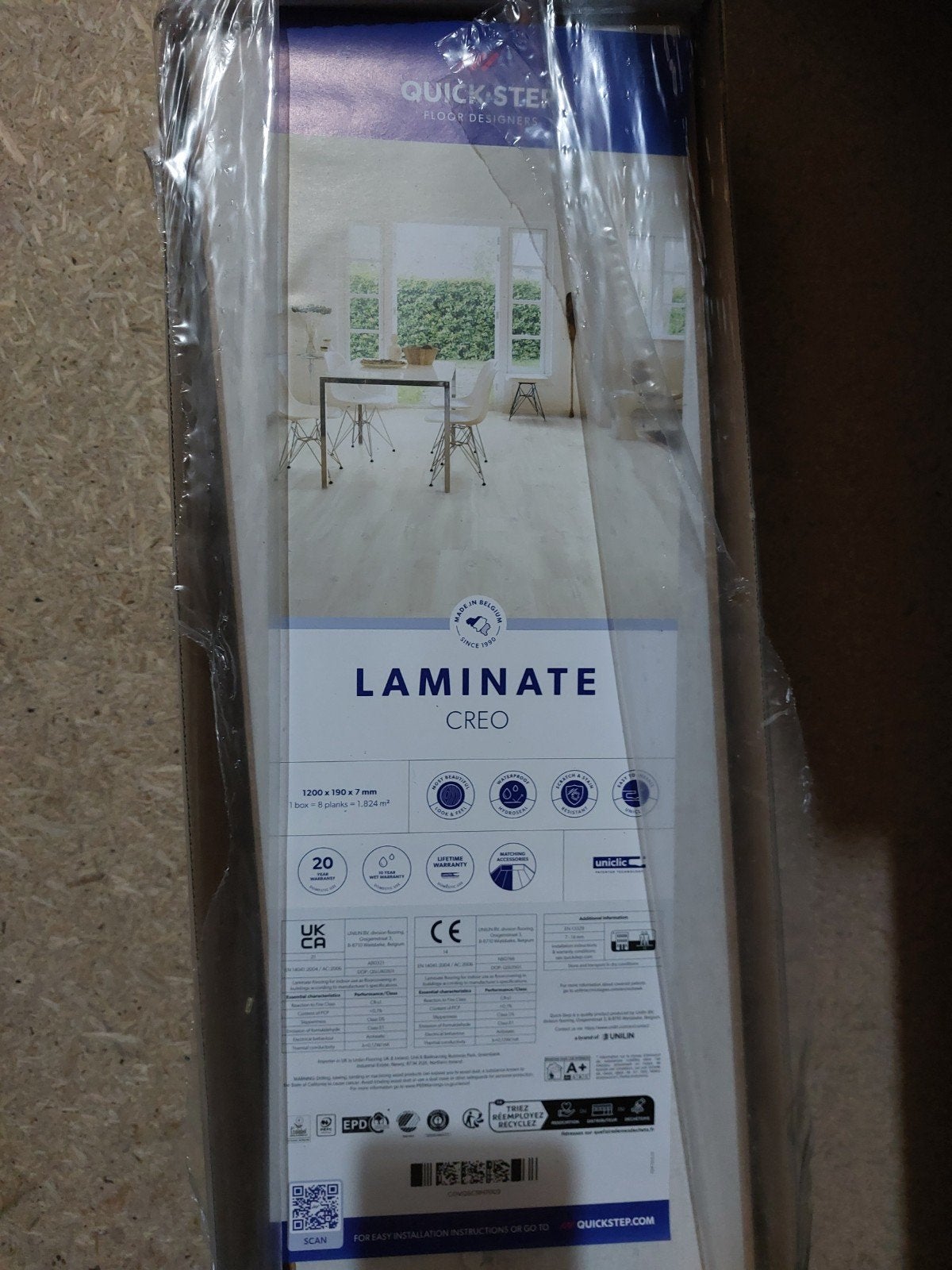 Quickstep laminaat Creo Charlotte en ondervloer Acoustimax, Ophalen, 50 tot 150 cm, Nieuw, Minder dan 5 m²