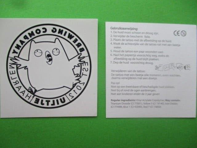 tatoo stickers brouwerij t uiltje, Verzamelen, Biermerken, Ophalen of Verzenden, Nieuw, Overige merken