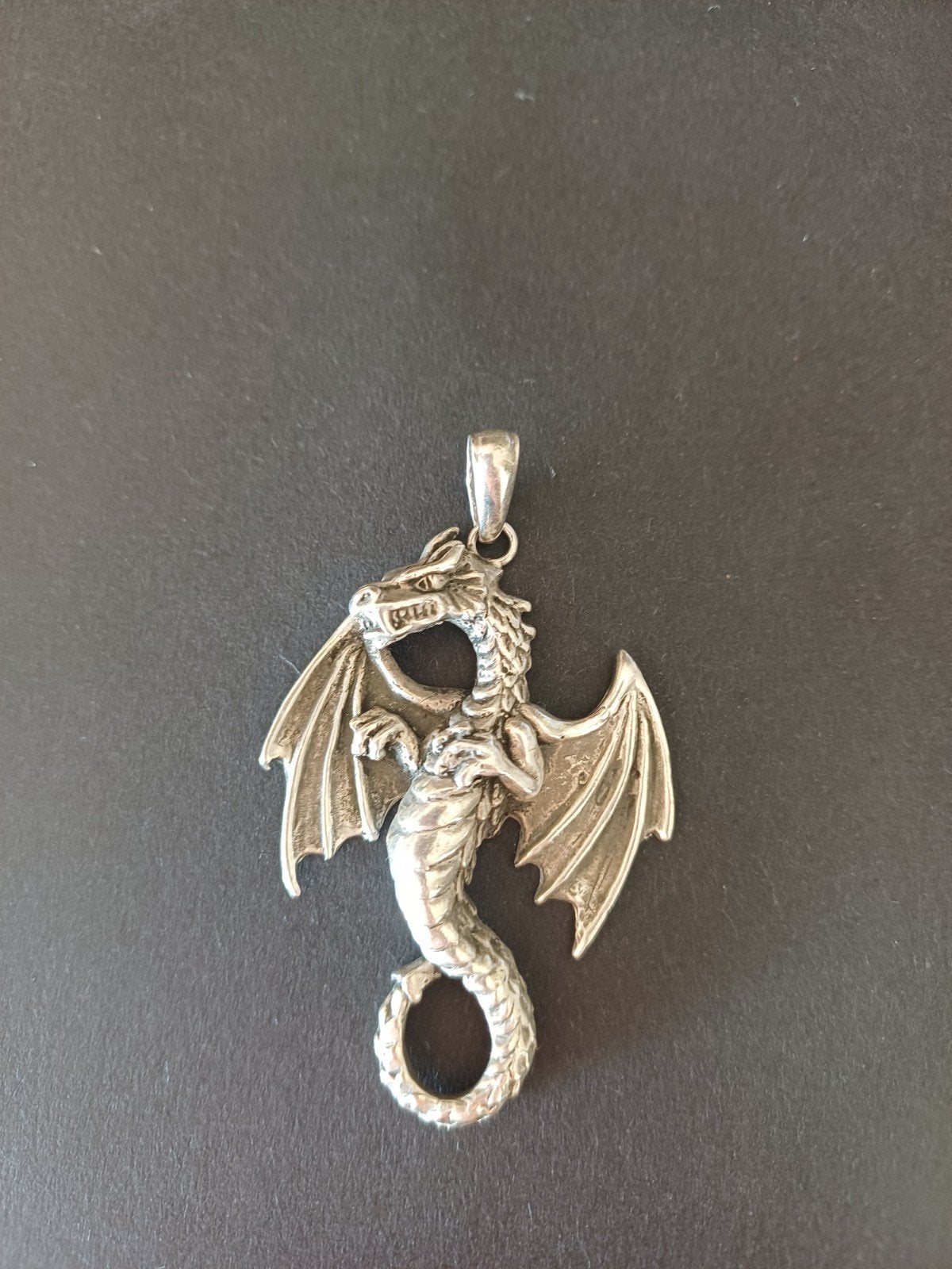 zilveren hanger draak, Ophalen of Verzenden, Zo goed als nieuw, Zilver, Zilver