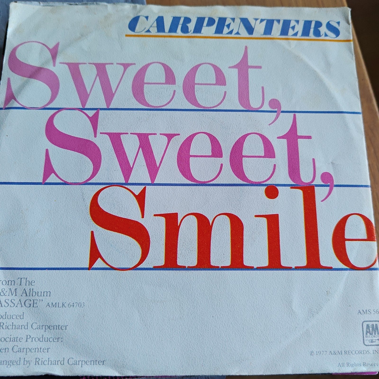 Carpenters - Sweet, Sweet, Smile (Vinyl Single), Gebruikt, 7 inch, Ophalen of Verzenden, Pop
