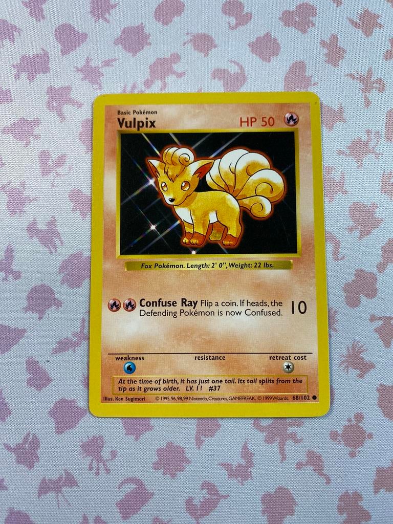 VULPIX BS 68 NEAR MINT SHADOWLESS, Ophalen of Verzenden, Zo goed als nieuw