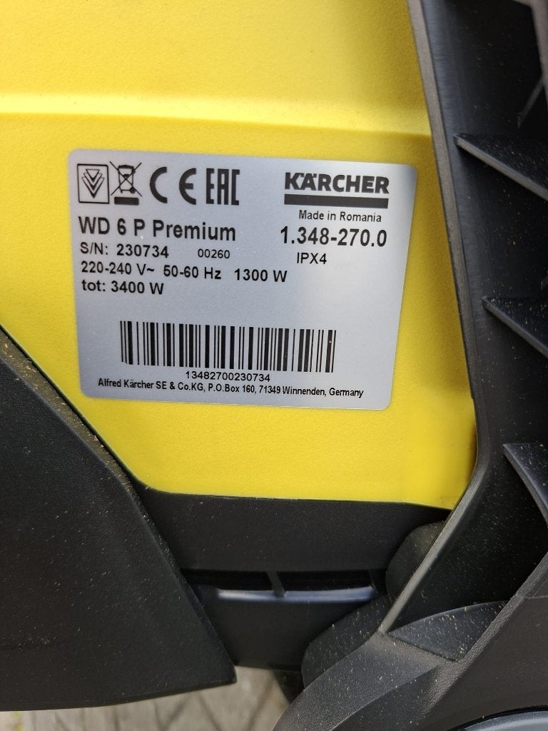 Karcher WD 6 P, Ophalen, Kärcher, Zo goed als nieuw, Industriële stofzuiger