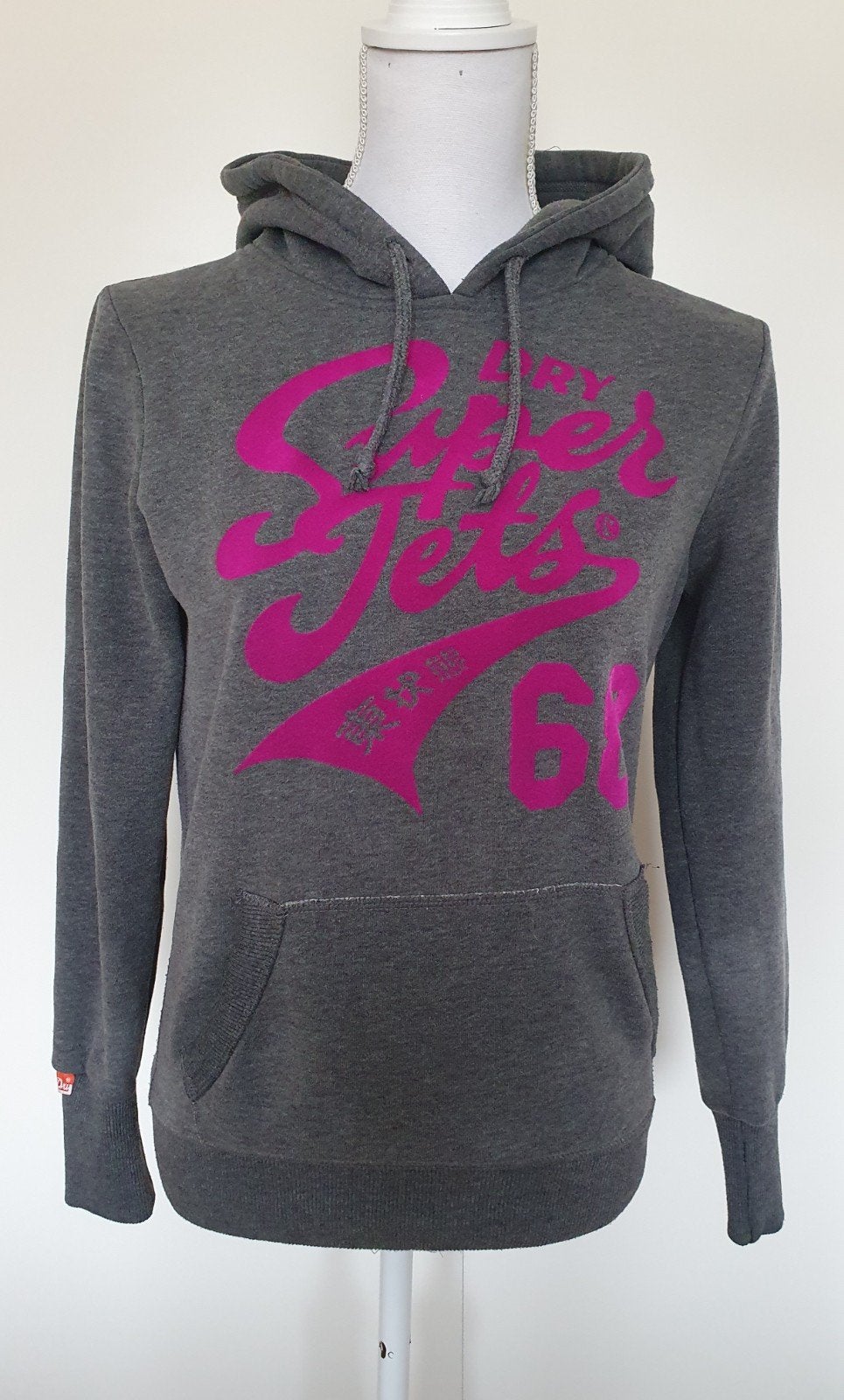 Grijs met roze hoodie van Superdry maat S, Superdry, Ophalen of Verzenden, Maat 36 (S), Grijs