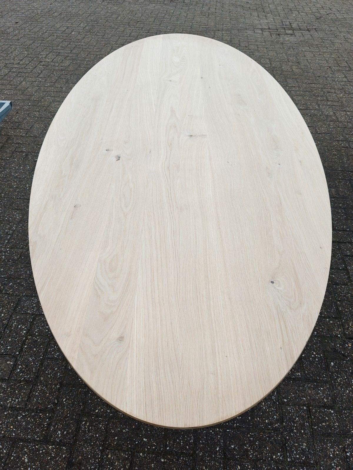 Massief eiken eettafels ovaal spotgoedkoop verjongde rand, Ophalen, Nieuw, Ovaal, 200 cm of meer