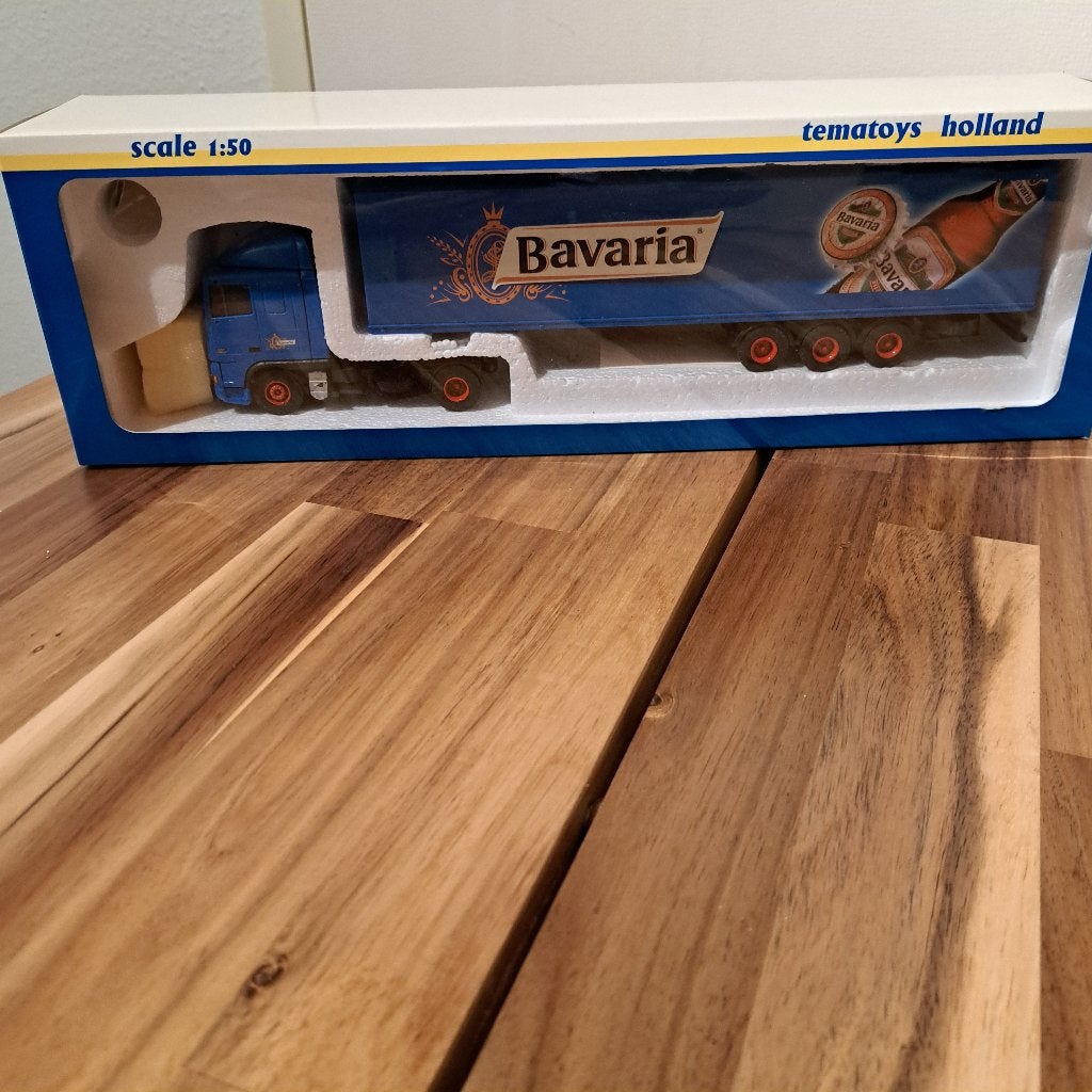 BAVARIA BIER 95 XF DAF TRAILER COMBINATIE NIEUW +DOOS NW., Verzenden, Nieuw, Bus of Vrachtwagen, Lion Toys