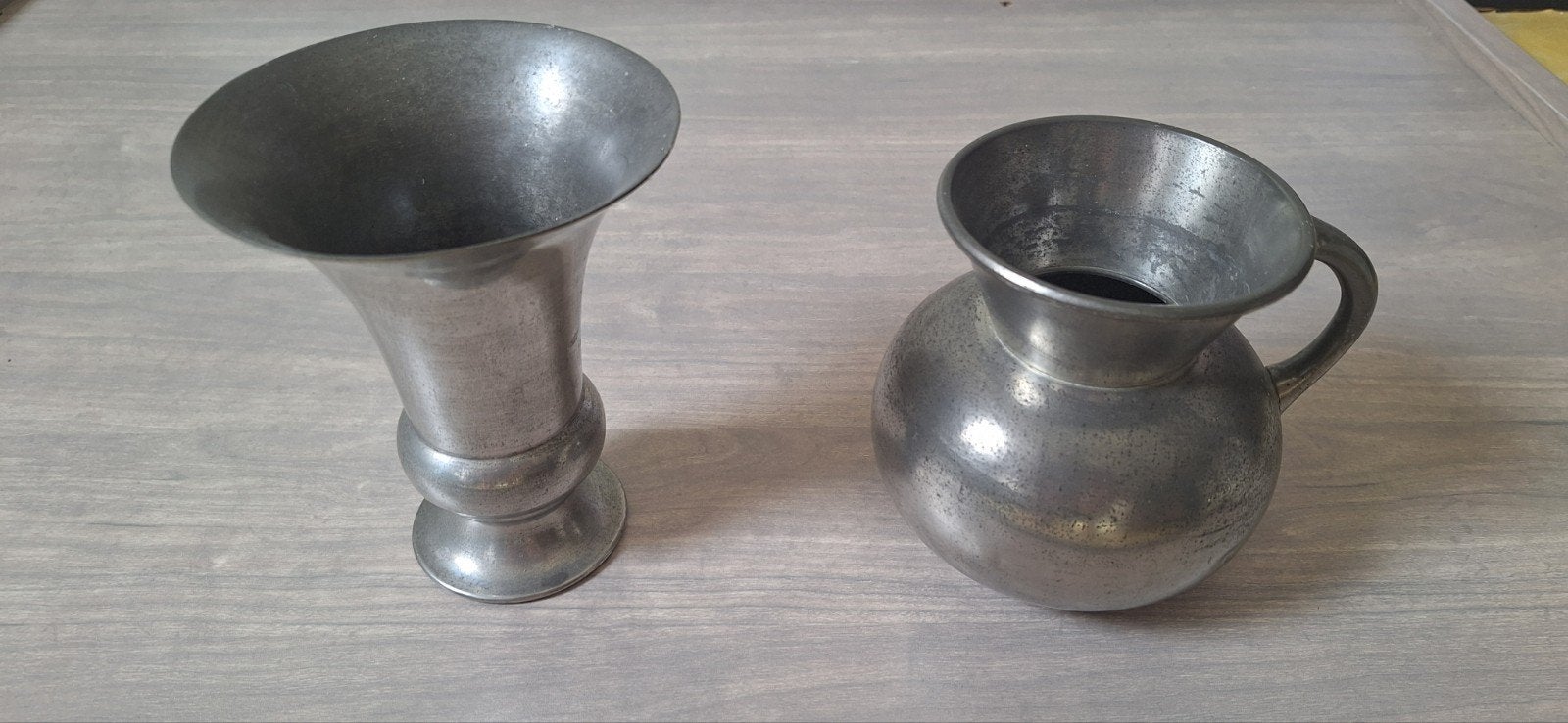 Vintage tinnen vaas en kruikje - Zuiver Tin Holland, Antiek en Kunst, Ophalen of Verzenden