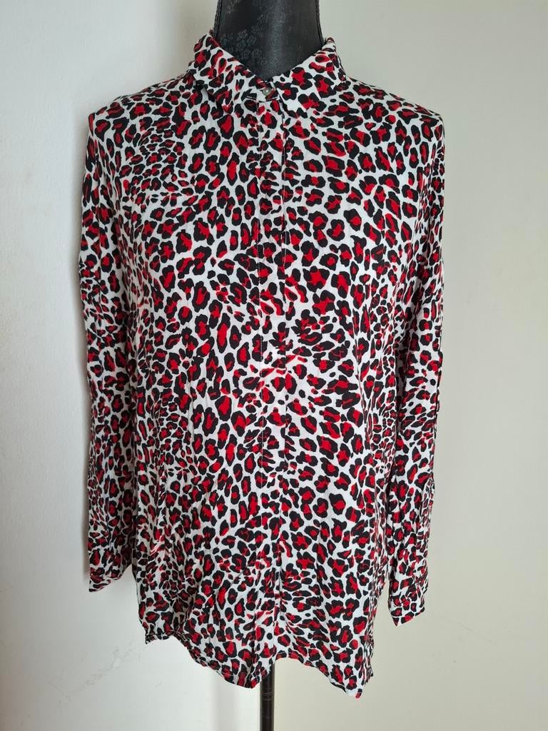 ALIX The Label - Panterprint blouse - Rood/Zwart/Wit - M/L, Maat 38/40 (M), Alix the label, Verzenden, Wit