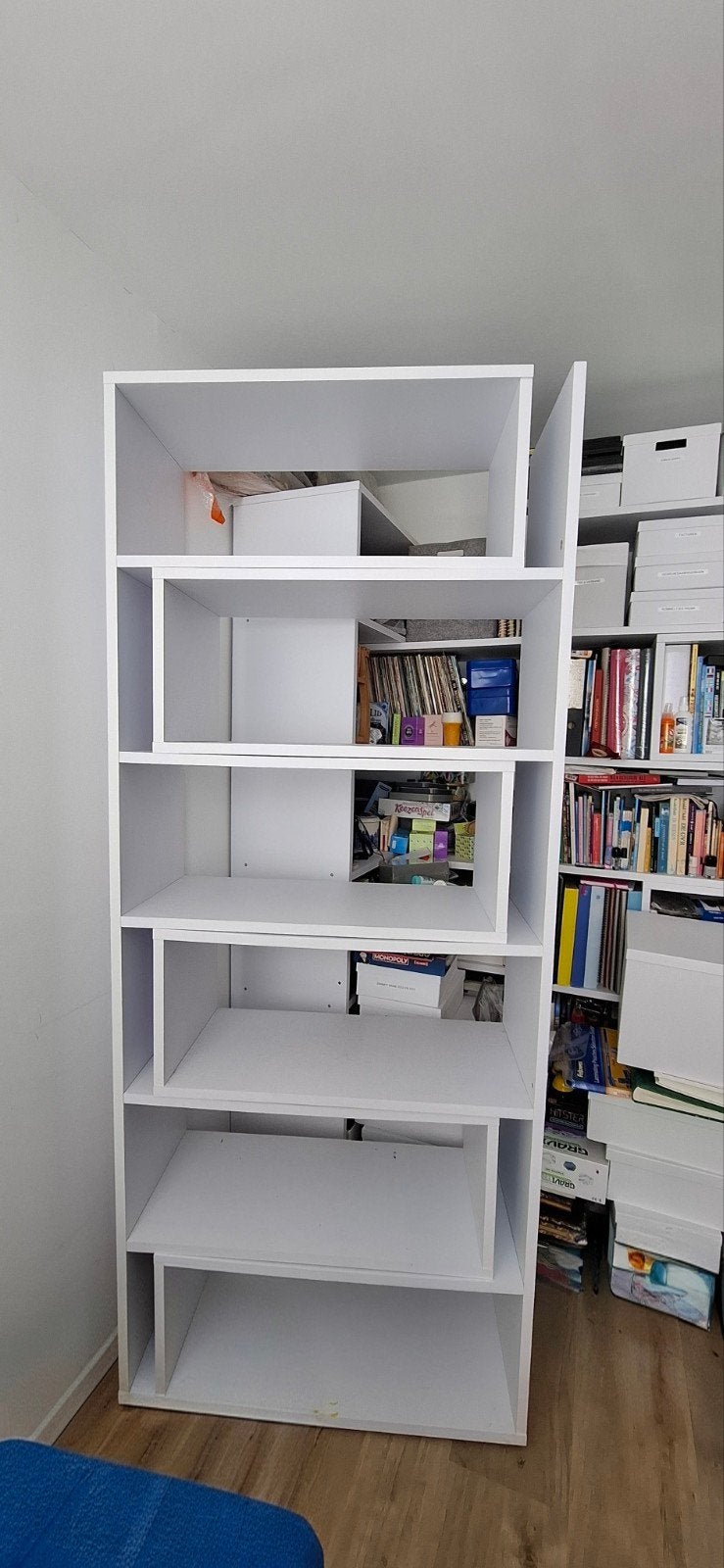 3 witte boekenkasten Clifton met speelse indeling, Ophalen, Modern, Speels, 200 cm of meer, 50 tot 100 cm