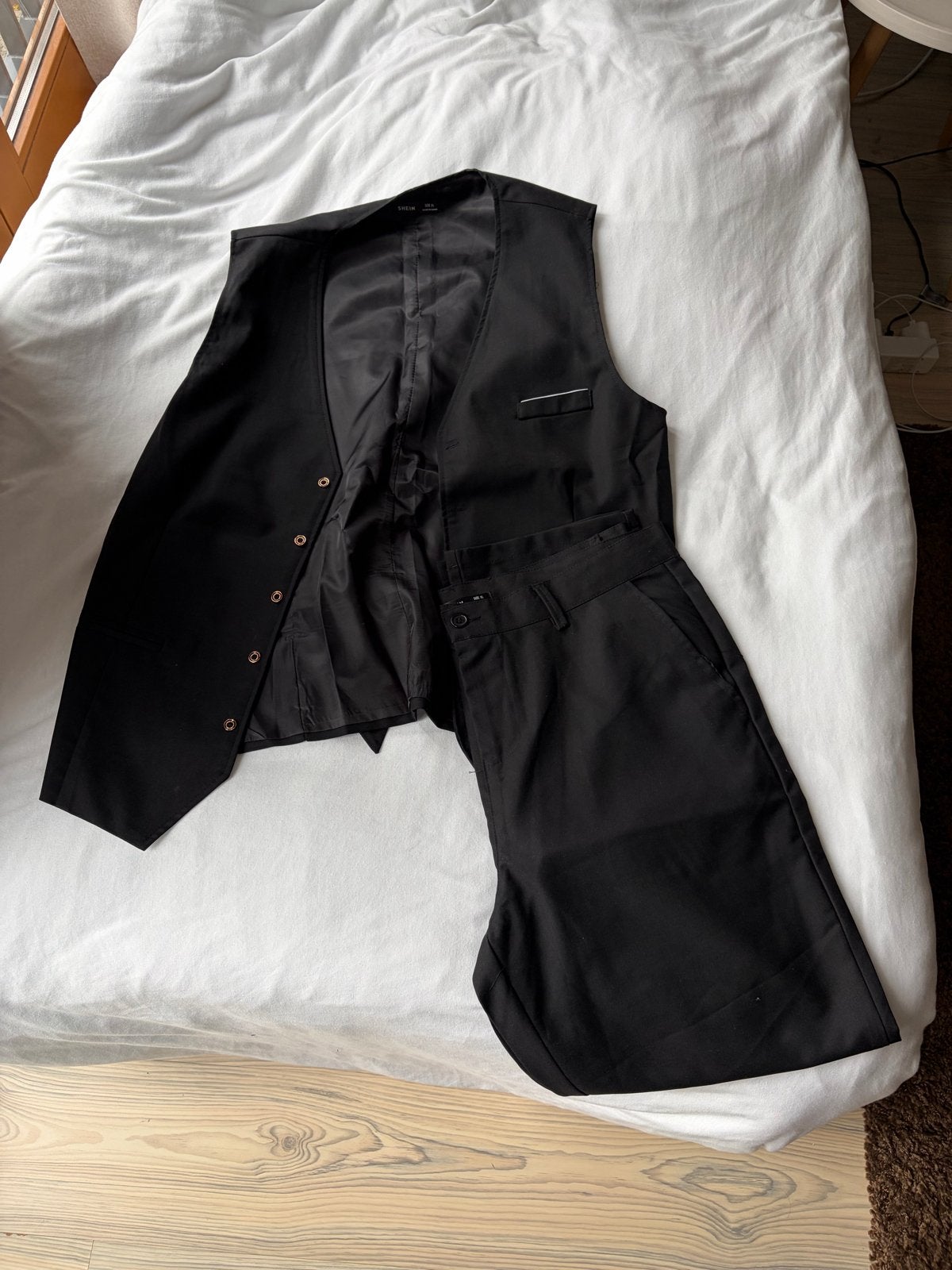 Zwart Shein Kostuum/Pak - Maat XL, Kleding | Dames, Kostuum of Pak, Zwart, Maat 46/48 (XL) of groter, Ophalen of Verzenden