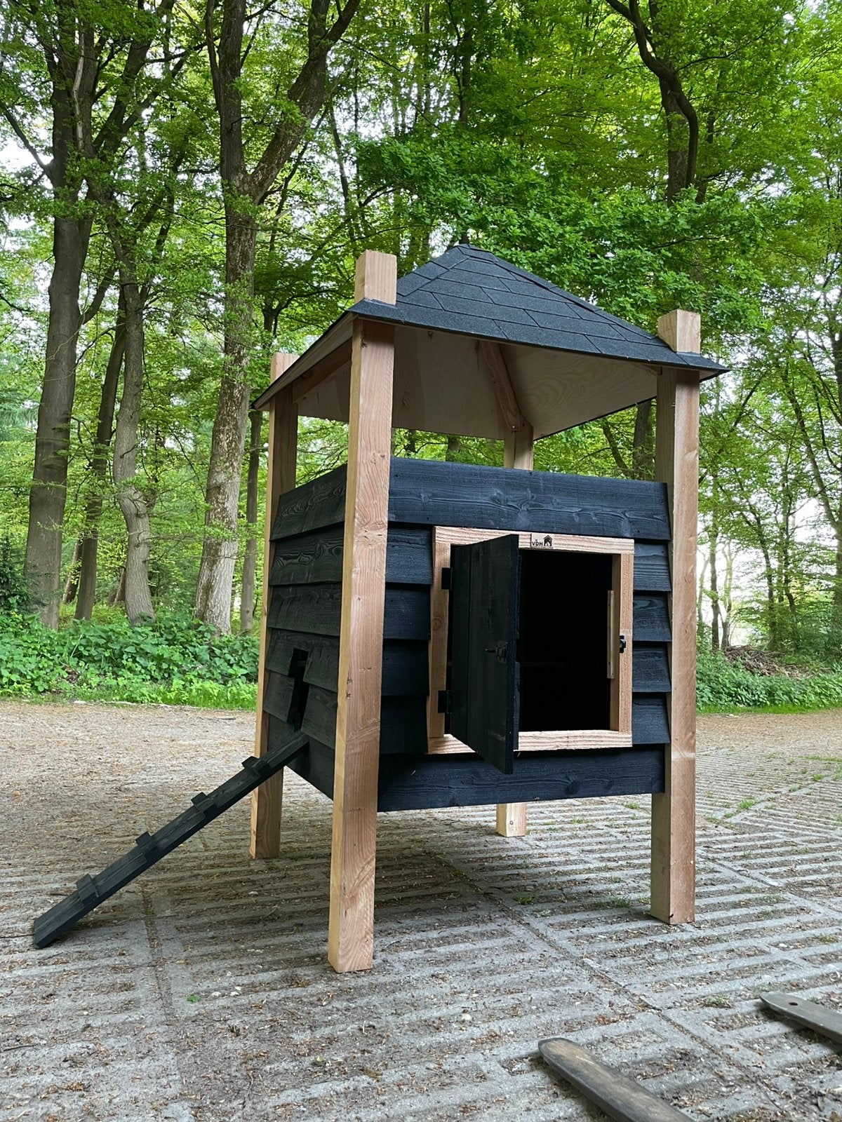Hooiberg kippenhok van Douglas hout nieuw, Dieren en Toebehoren, Ophalen, Zo goed als nieuw, Kippenhok of Kippenren