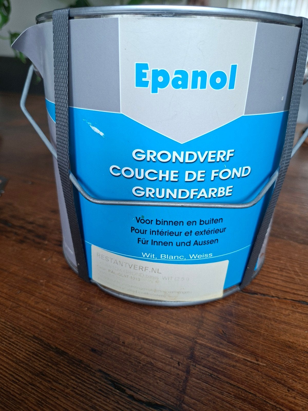 Grondverf op terpentinebasis Wit - RAL1013, 2,5 liter, Doe-het-zelf en Verbouw, Ophalen, Nieuw, Overige typen
