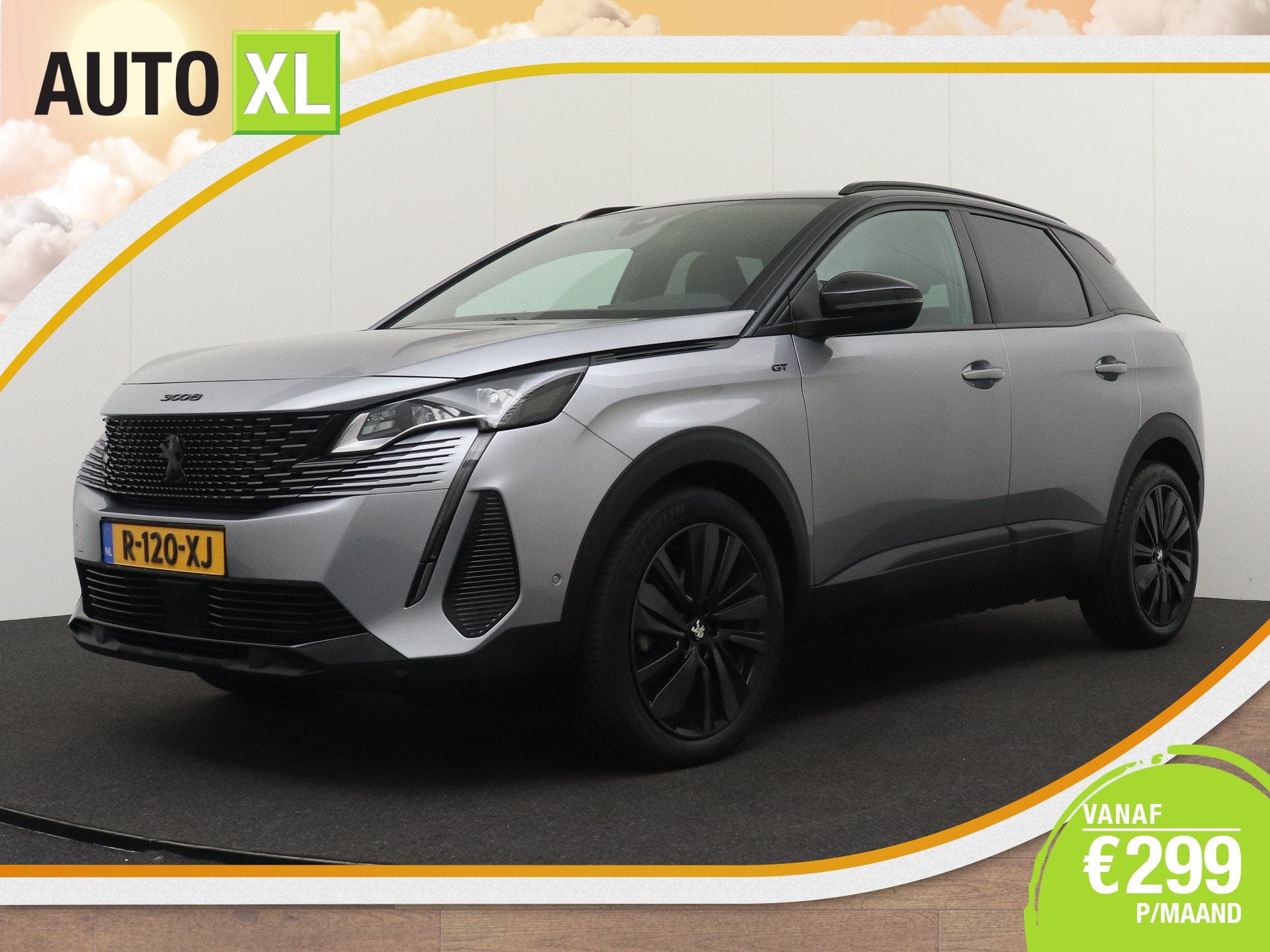 Peugeot 3008 1.2T 131 PK Aut. GT Black-Pack Camera 19'LMV, Dealer onderhouden, Gebruikt, 1199 cc, Leder en Stof