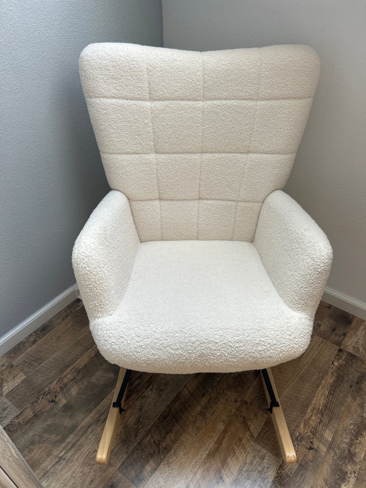 Comfortabele Witte Teddy Schommelstoel, Ophalen, Wit, Zo goed als nieuw, Eén