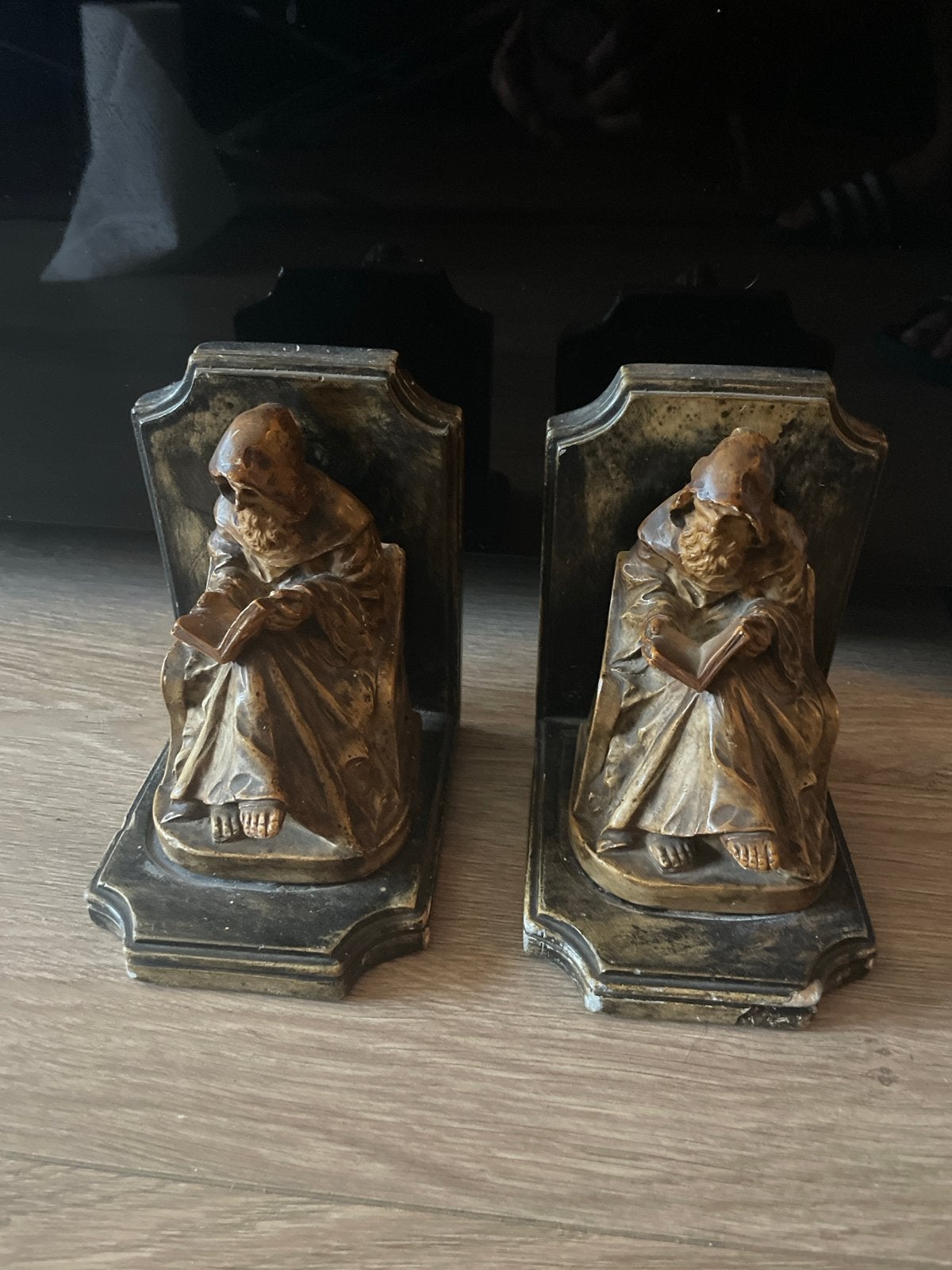 Vintage boekensteunen monniken antiek, Verzamelen, Ophalen of Verzenden, Gebruikt
