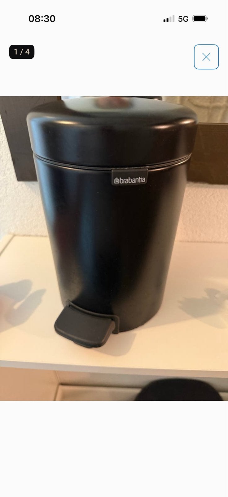Brabantia pedaalemmer - Zo goed als nieuw, Ophalen, Met pedaal, Zo goed als nieuw, Minder dan 10 liter