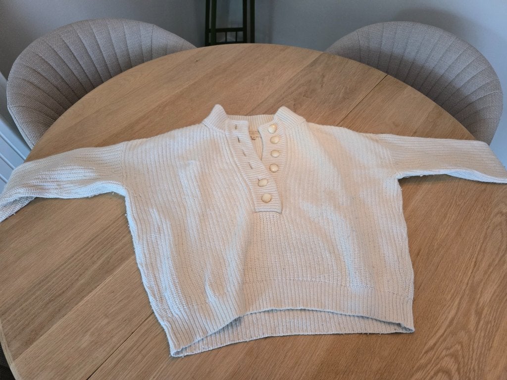 Sézane / La Maille Sézane ecru gebreide trui – maat XS, Ophalen of Verzenden, Zo goed als nieuw, Maat 34 (XS) of kleiner, Beige