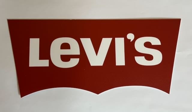 reclamebord  winkel Bordje Levis 36,5x16 kunststof, Verzamelen, Ophalen of Verzenden, Zo goed als nieuw, Reclamebord