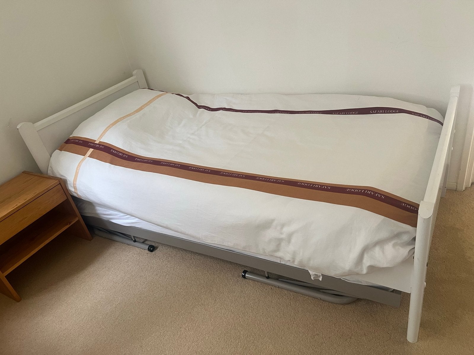 1 persoons bed verstelbare bodem met uitschuifbaar logeerbed, Ophalen, Verstelbaar, 90 cm, Eenpersoons