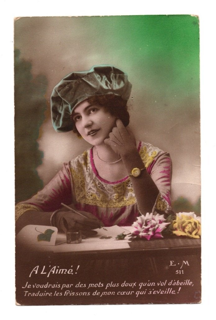 Antieke Ansichtkaart A L'Aime Romantiek Handgekleurd, Ophalen of Verzenden, Voor 1920, Ongelopen