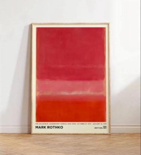 Mark Rothko schilderij met lijst 60x90 cm, Antiek en Kunst, Ophalen of Verzenden