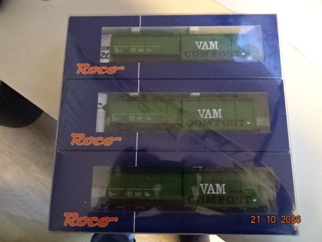 Roco VAM Compost Wagons (Set van 3), Gelijkstroom, Wagon, Ophalen of Verzenden, Roco