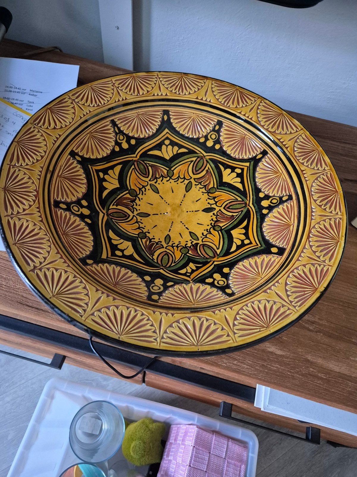 Decoratieve Marokkaanse schaal, handgeschilderd, Ophalen of Verzenden