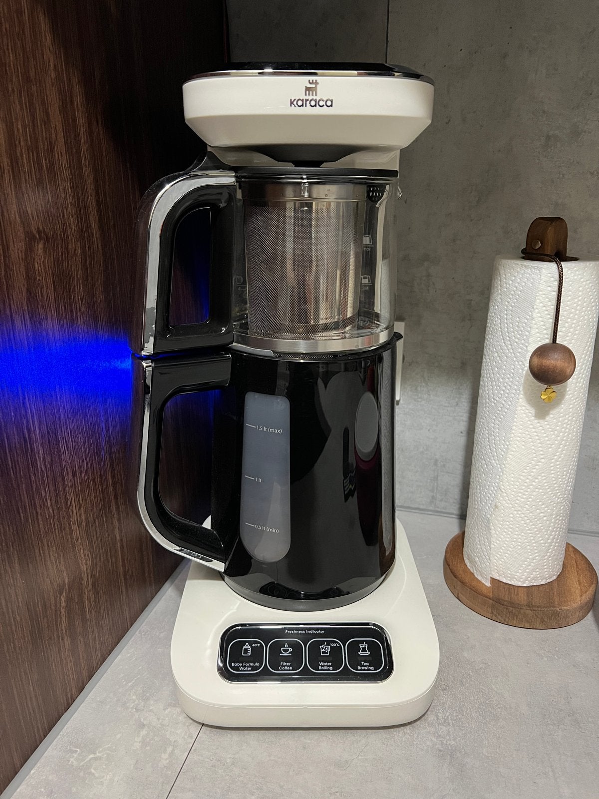Karaca Theemachine / Koffiezetapparaat / Waterkoker, Ophalen, 10 kopjes of meer, Gemalen koffie, Zo goed als nieuw