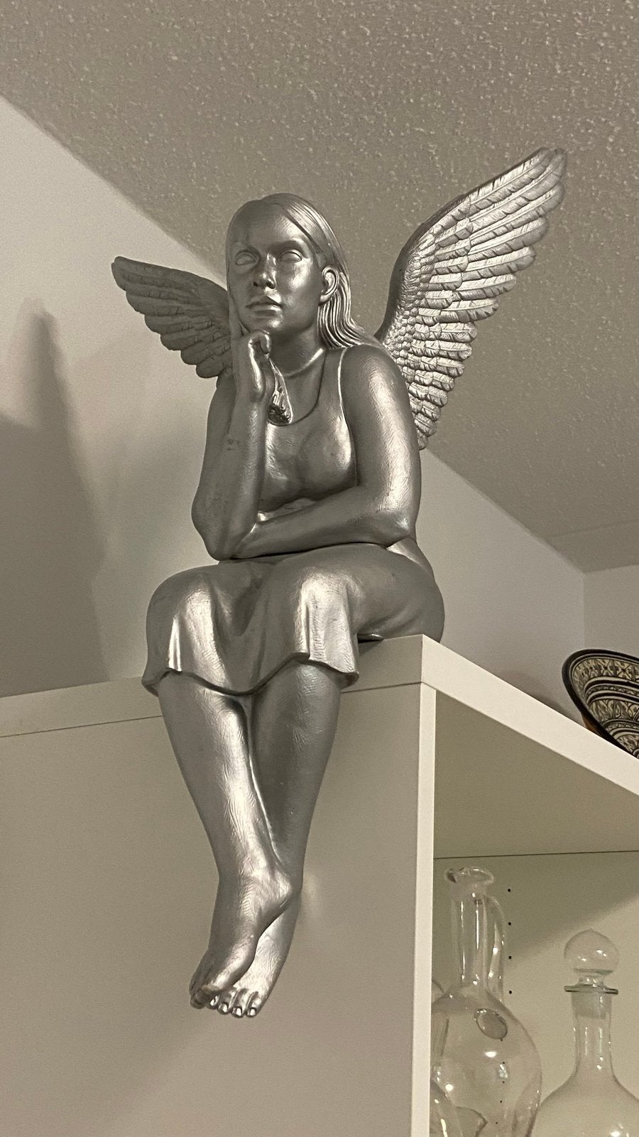 Engel van Otmar Hörl - Zilverkleurig Beeld, Kunststof, 50 - 100 cm, Beeld, Europa