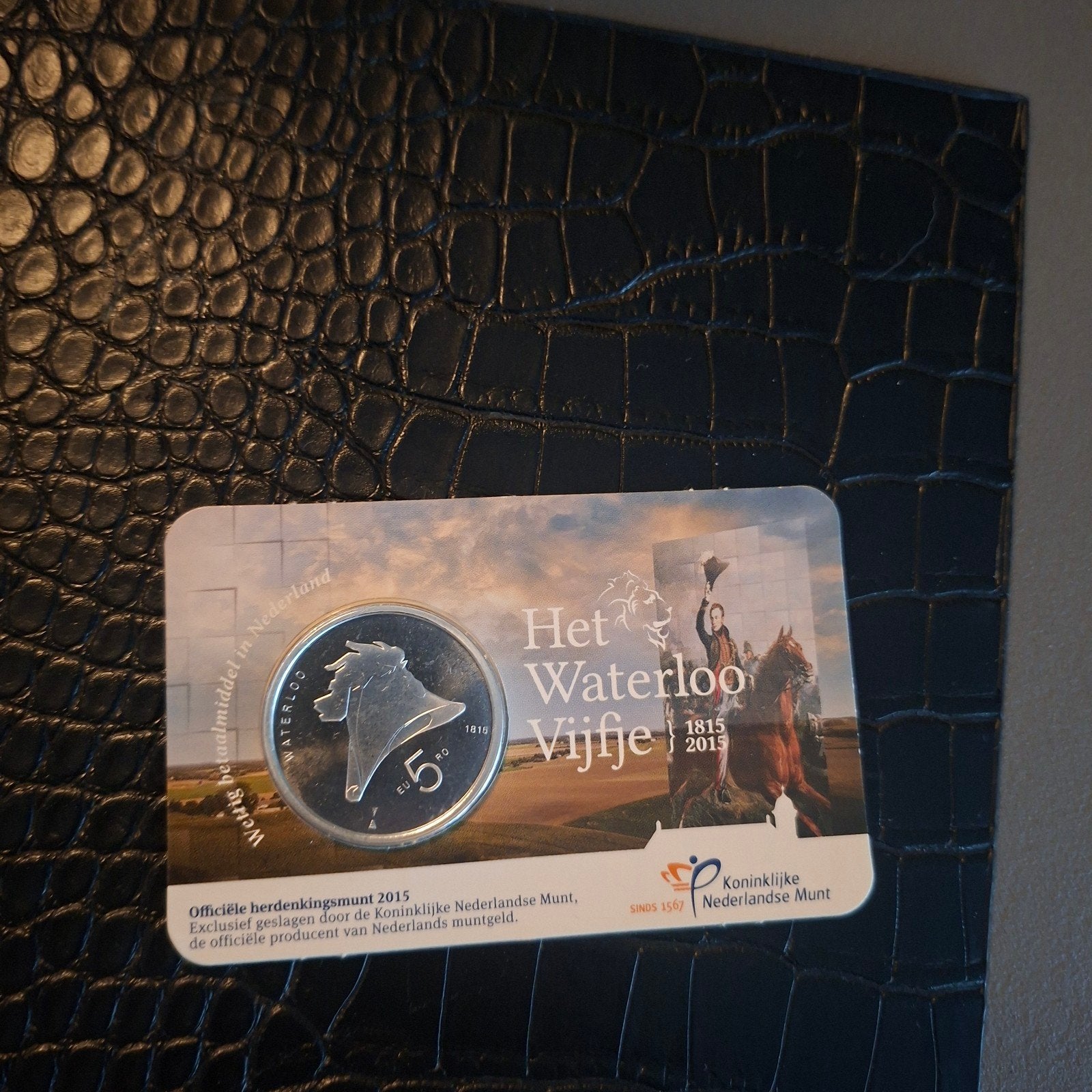 Zwaar verzilverde €5,- munt - Het Waterloo Vijfje, Koningin Beatrix, Zilver, Euro's, Ophalen of Verzenden