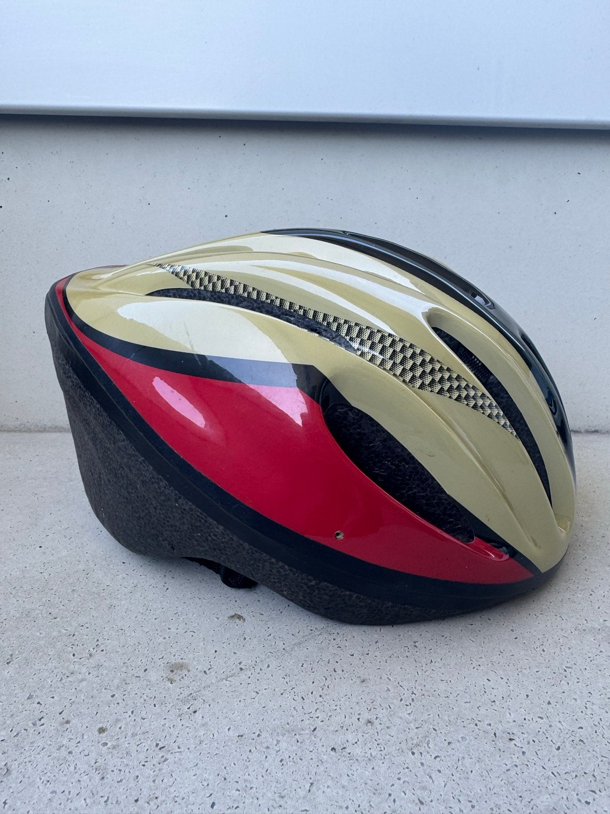 Fietshelm vintage - Maat 52-56cm - Zwart, Rood, Goud, Ophalen of Verzenden, Gebruikt, Overige maten, Heer of Dame