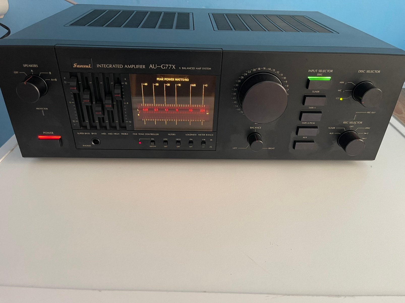 Sansui AU-G77X Stereo Integrated Amplifier, Zo goed als nieuw, 60 tot 120 watt, Stereo, Ophalen