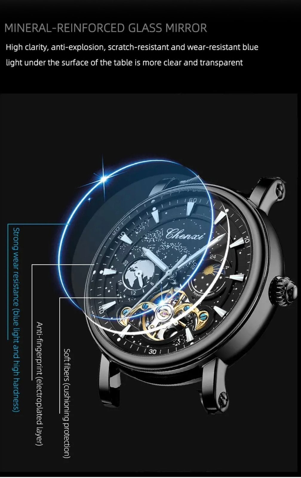 Volautomatisch heren horloge, Sieraden, Tassen en Uiterlijk, Horloges | Heren, Ophalen, Zo goed als nieuw, Staal, Overige merken