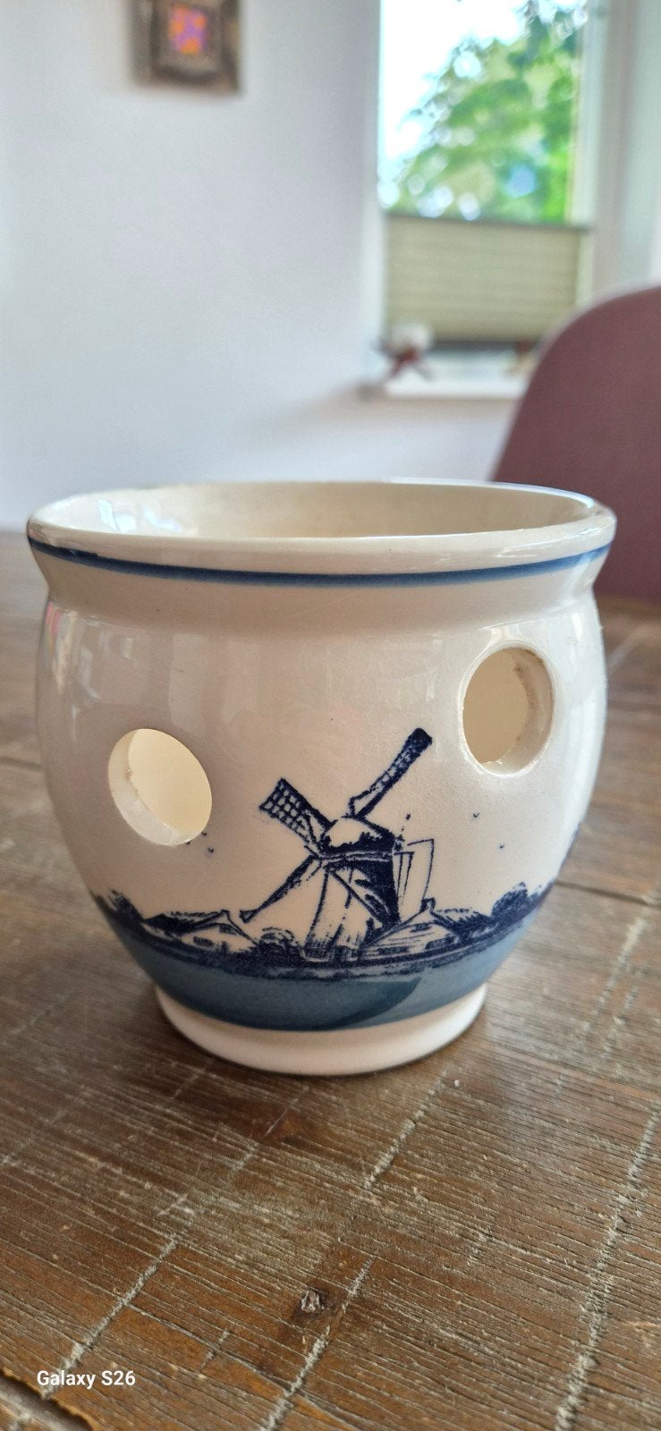 Delfts blauw aardbeien potje - Handgeschilderd, Antiek en Kunst, Ophalen of Verzenden