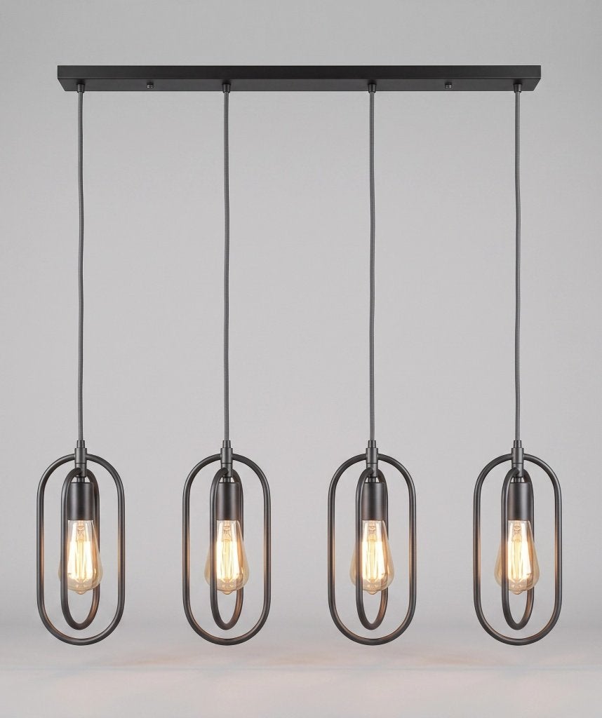 Industriële hanglamp 4-lichtpunten antraciet – Nieuw, Ophalen, Nieuw, Industrieel, E27 (groot)