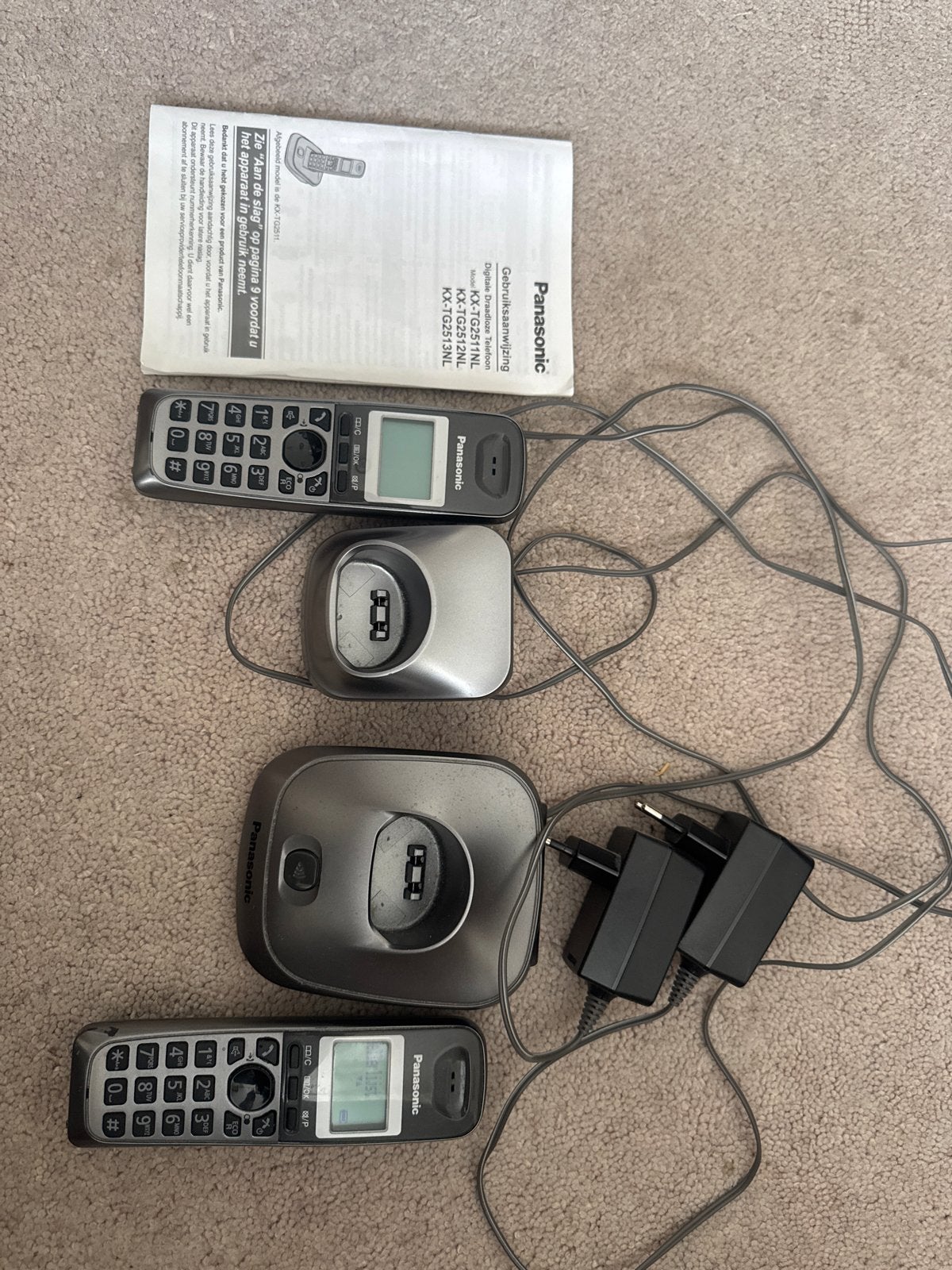 Panasonic KX-TG2512 Draadloze Telefoon met 2 Handsets, Ophalen of Verzenden, Gebruikt, 2 handsets