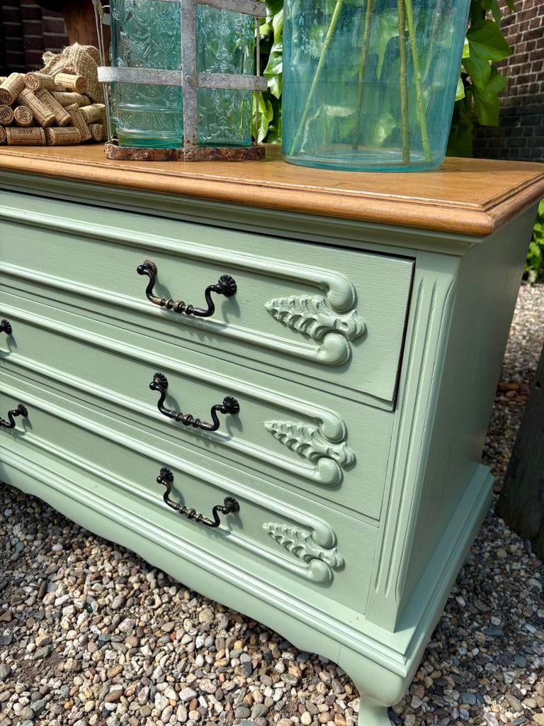 Antieke ladekast, dressoir, commode, IL Fienile groen, Huis en Inrichting, Kasten | Dressoirs, Ophalen, Info@ilfienile.nl, Zo goed als nieuw