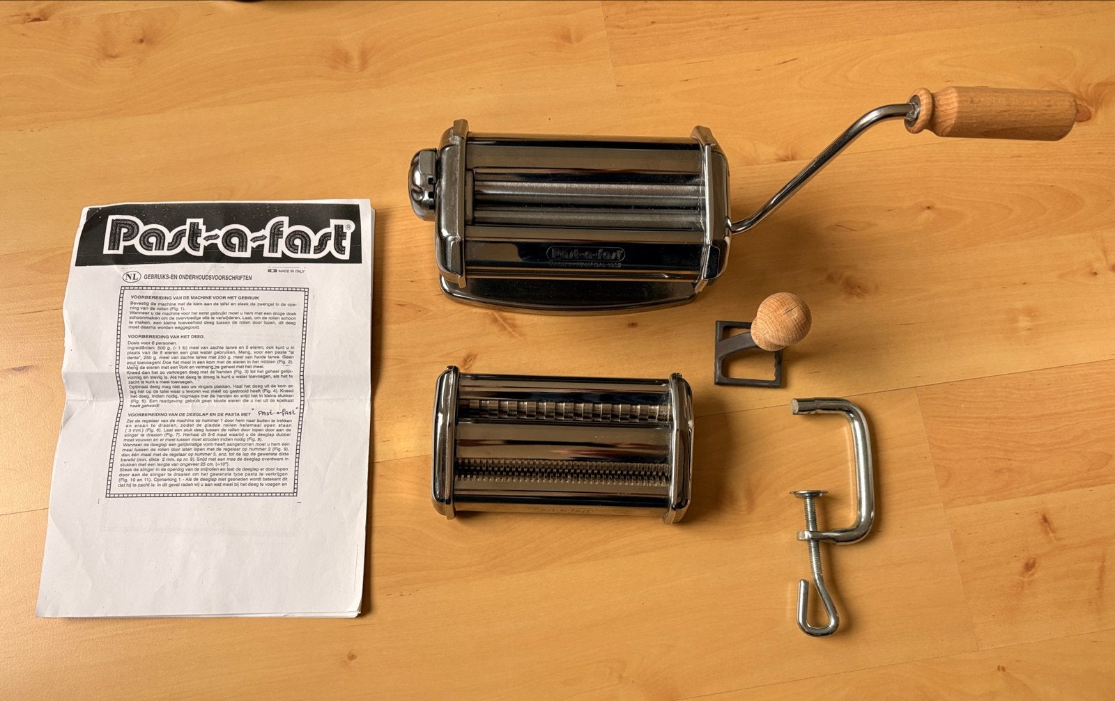 Pastamachine Past-a-fast - Made in Italy dal 1932, Witgoed en Apparatuur, Keukenmixers, Ophalen of Verzenden, Zo goed als nieuw