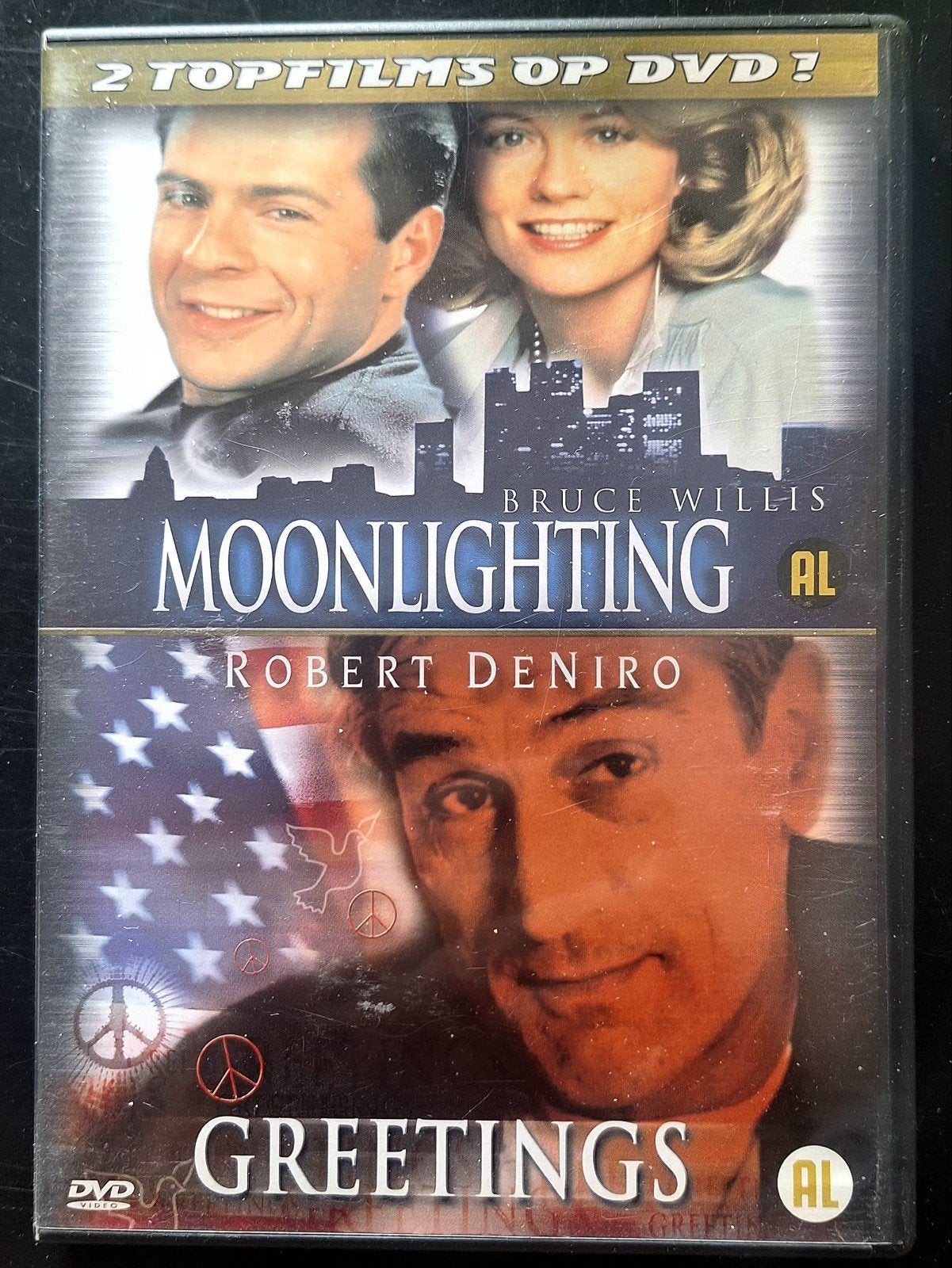DVD  2 FILMS - Moonlighting / Greetings, Alle leeftijden, Ophalen of Verzenden, Gebruikt