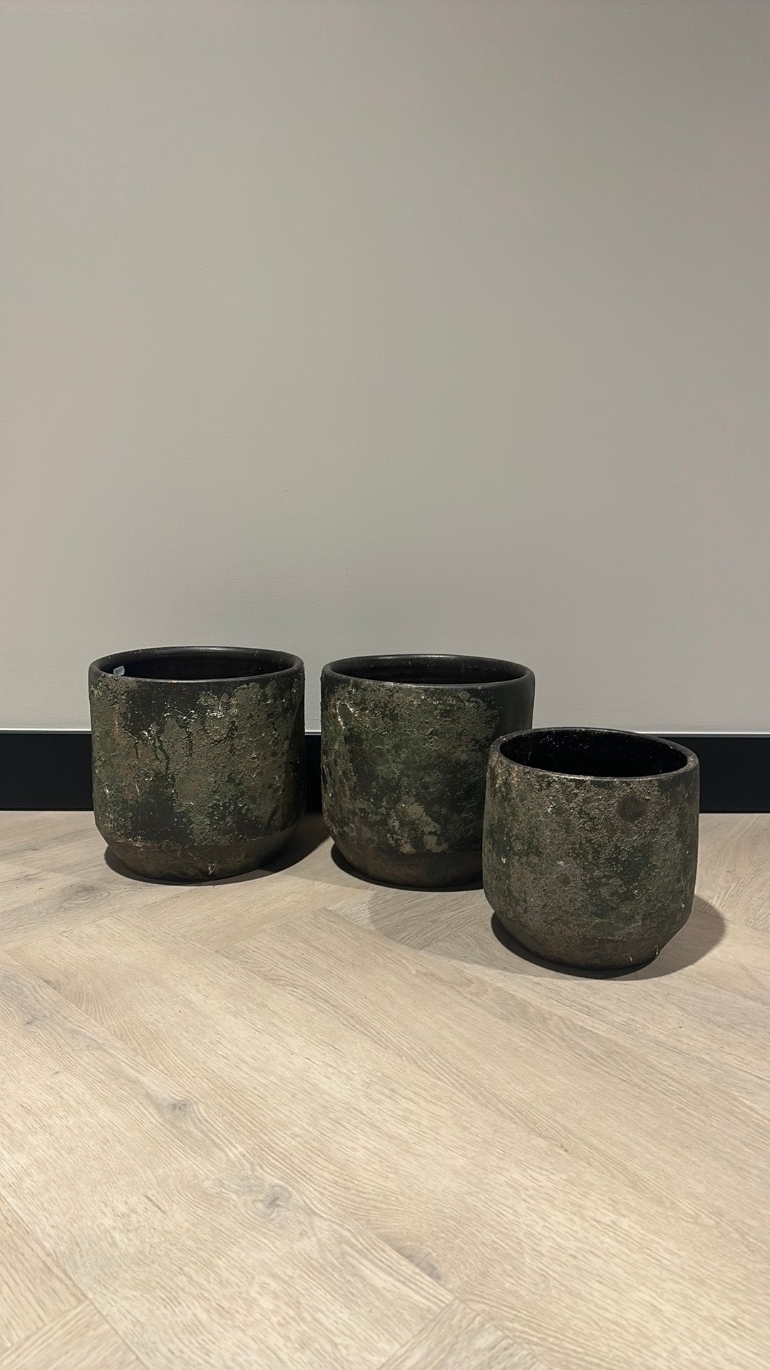 Plantenpotten groen, Ophalen, Rond, Nieuw, Aardewerk