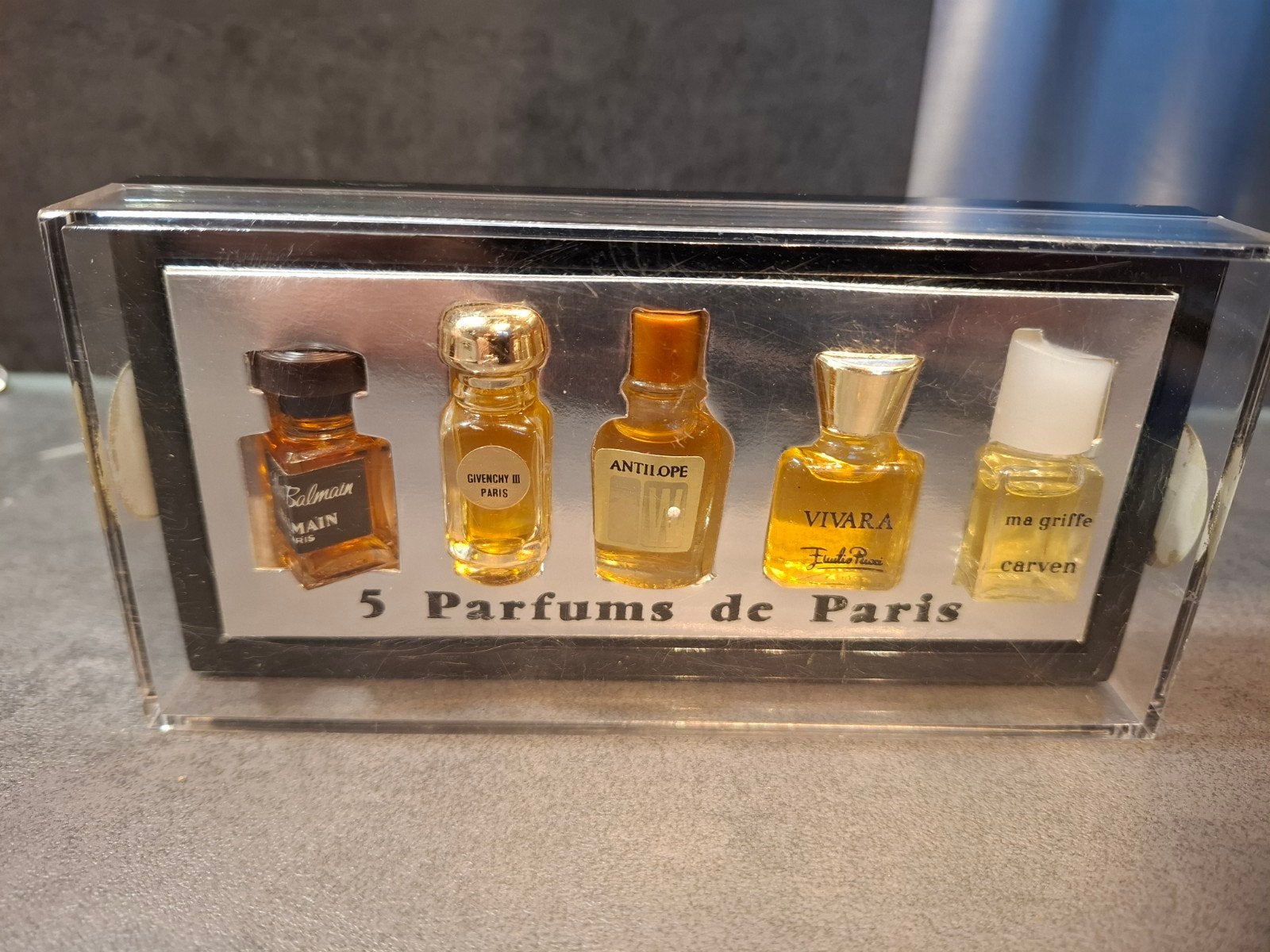 Vintage KLM 5 Parfums de Paris Miniatuur Parfum Set, Verzenden