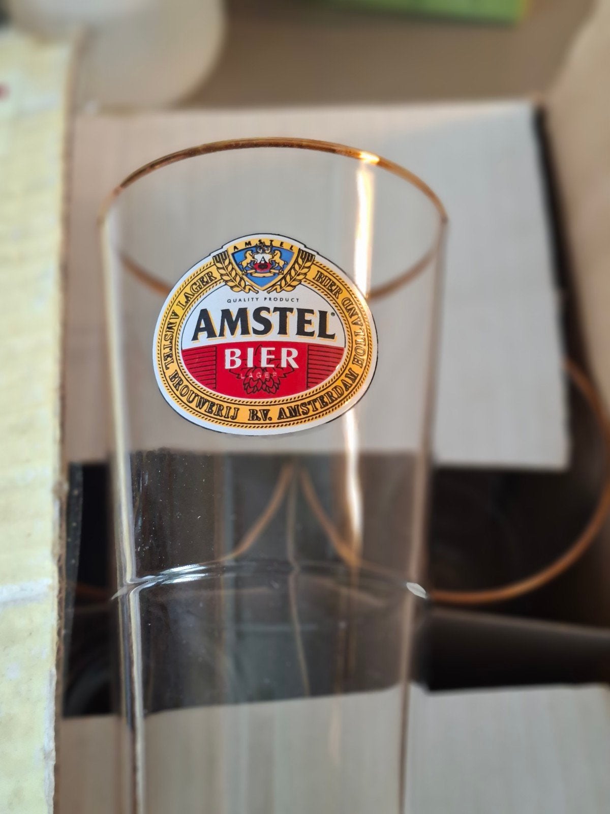12 nieuwe Amstel bierglazen / vaasjes - 25cl, Overige typen, Ophalen of Verzenden, Nieuw, Glas