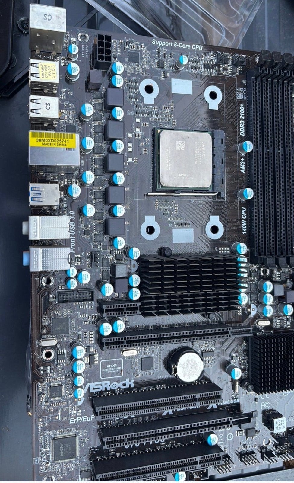 ASRock 970 Pro3 Moederbord met AMD FX Processor, Computers en Software, Ophalen of Verzenden, Gebruikt, AMD, DDR3
