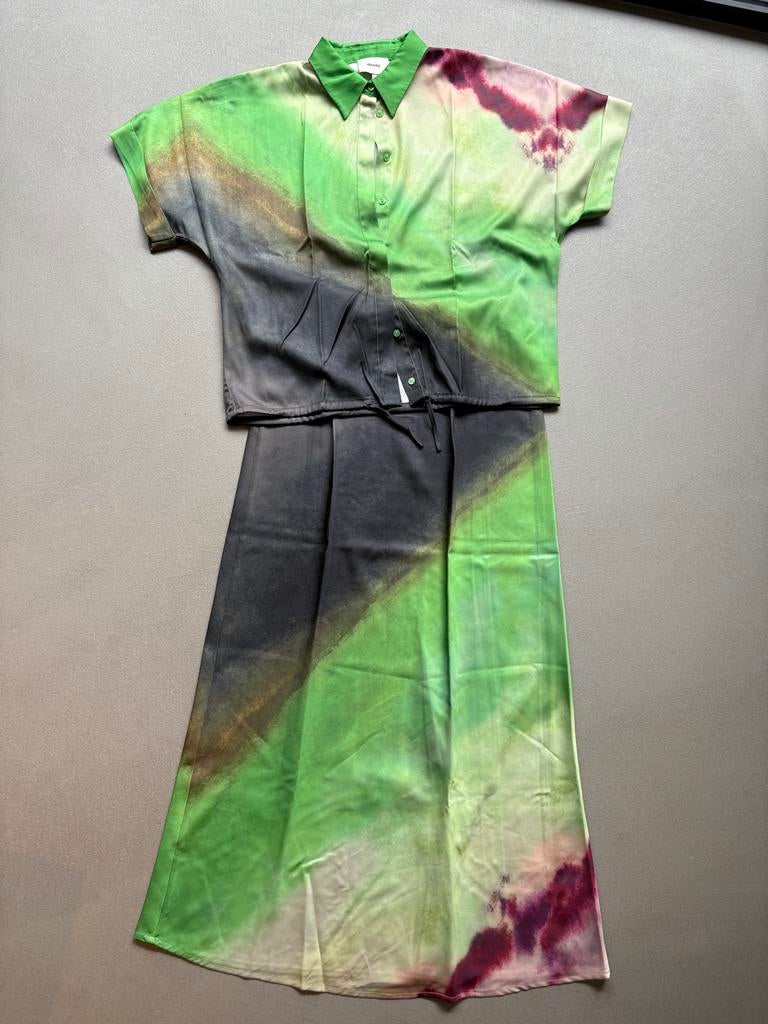 Shoeby Co-ord Set Maat 36 - Groen/Zwart Tie-Dye, Ophalen of Verzenden, Zo goed als nieuw, Maat 36 (S), Onder de knie