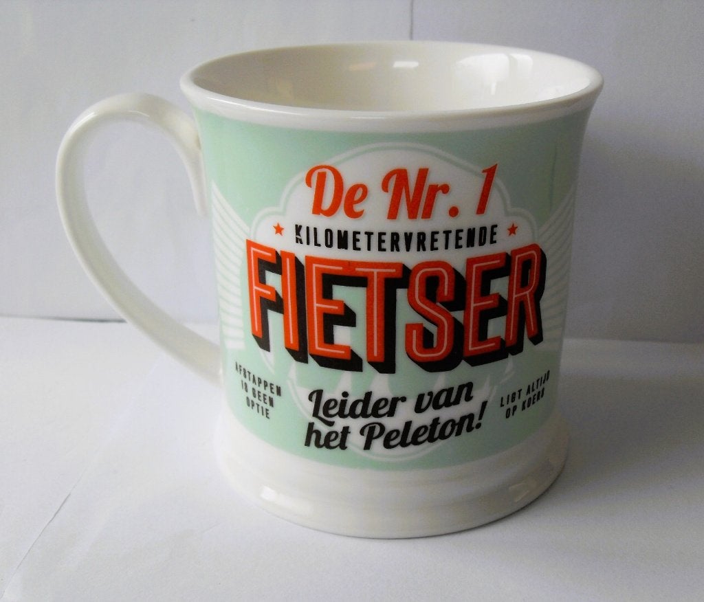 Mok Beste Fietser Wielrennen Beker, Ophalen of Verzenden, Zo goed als nieuw, Overige stijlen, Kop(pen) en/of Schotel(s)