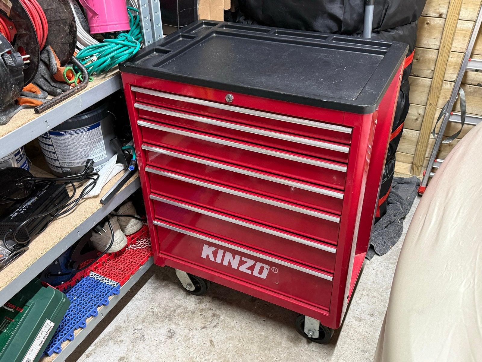 Kinzo gereedschapswagen incl. Gereedschap, Ophalen, Gebruikt, Gereedschapsset, Overige merken